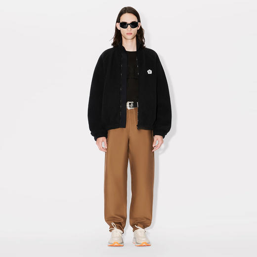 KENZO 高田贤三 男士小海棠花刺绣徽标摇粒绒夹克外套 黑色 FE65 SW211 4FC 99J 商品图3