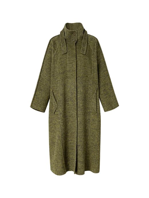 LIYIHAN 24冬绵羊毛简约宽松立领双面呢长款大衣外套高级复古感 商品图4