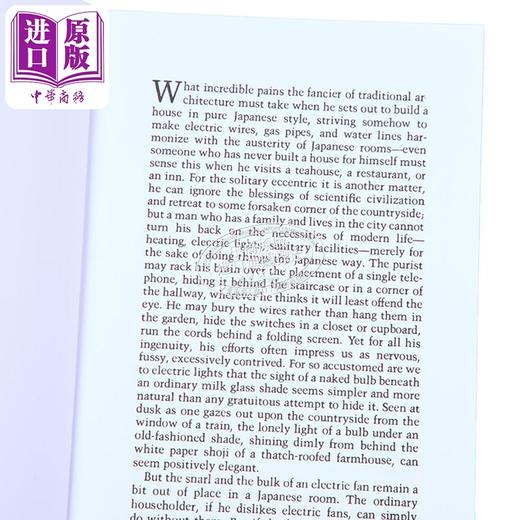 【中商原版】谷崎润一郎 阴翳礼赞 英文原版 In praise of shadows Junichiro Tanizaki 商品图2