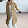 【顺丰包邮】13327 洛诗琳时髦秋冬利器通勤简约翻领长款风衣外套5035 商品缩略图0