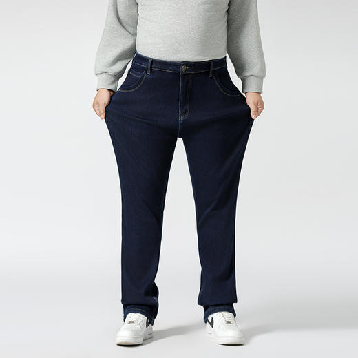 【加绒】【特大码】【新款DMR】大依优型大码男装牛仔裤加肥加大号宽松长裤舒适直筒胖子裤子 商品图4