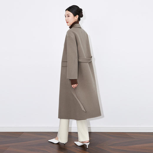 【高货wl】全新升级【铂金会员661/天猫899/差价238】(20435) 洛诗琳秋冬100%羊毛双面呢翻领中长款时尚减龄显瘦大衣 商品图4