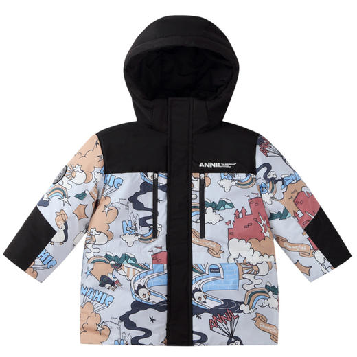 【极寒-15~-5℃】男童萌趣印花羽绒中长款外套冬季新款安奈儿童装实体店同款XB445829 商品图5