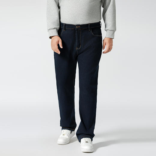 【加绒】【特大码】【新款DMR】大依优型大码男装牛仔裤加肥加大号宽松长裤舒适直筒胖子裤子 商品图1