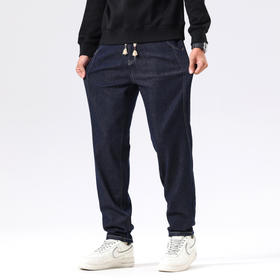 【新款DQ】大依优型大码直筒松紧腰牛仔裤长裤男舒适休闲简约百搭加肥加大男装潮款