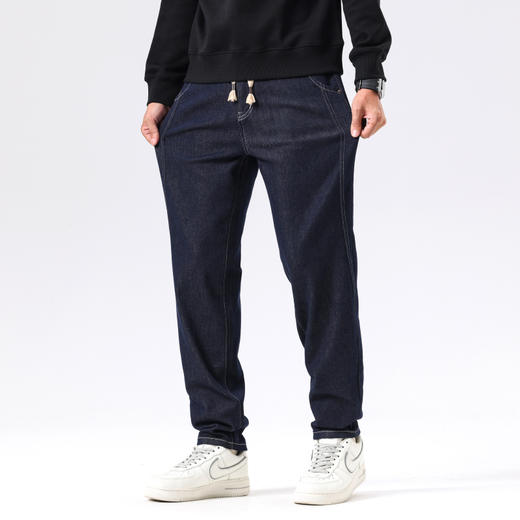 【新款DQ】大依优型大码直筒松紧腰牛仔裤长裤男舒适休闲简约百搭加肥加大男装潮款 商品图0