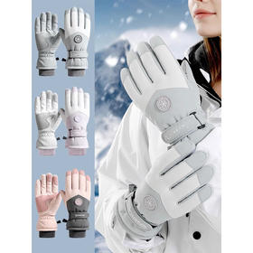 冬季防水连指可触屏护腕手套滑雪户外登山女骑行保暖防风户外手套冬天户外必备旅游户外骑行必备手套