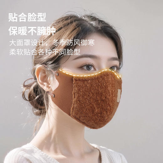 「6款配色！圈圈绒口罩」冬季口罩立体显脸小高颜值加绒时尚保暖防风保暖户外防寒防霾口罩配饰 商品图1