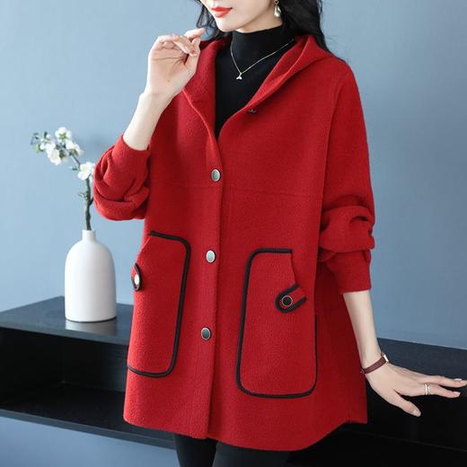 CC-10-5757气质小个子双面尼大衣女中长款2024年新款秋冬时尚宽松毛呢外套 商品图1