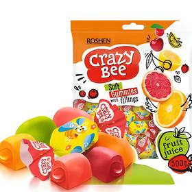俄罗斯进口 水果口味小蜜蜂软糖夹心爆浆糖果 500g/袋
