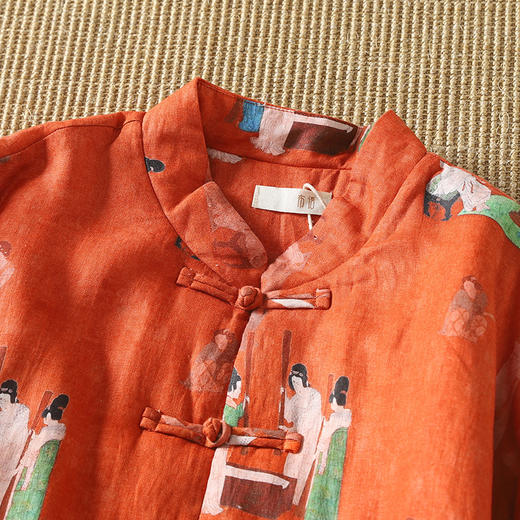 GYH 1801复古夹棉加厚棉服中式撞色盘扣对襟棉衣外套 商品图3