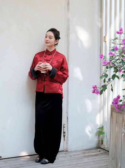 盛唐牡丹| 双面穿冠乐绉夹棉外套 商品图6