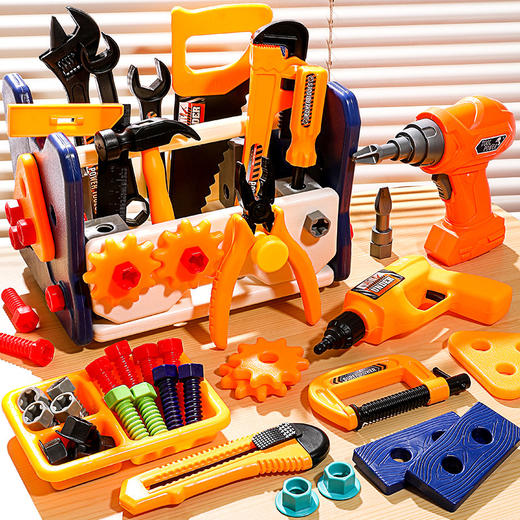 【儿童工具维修，探索拆装乐趣】儿童维修多功能工具桌 二合一益智拆装收纳两用 过家家拧螺丝玩具椅-QQ 商品图3