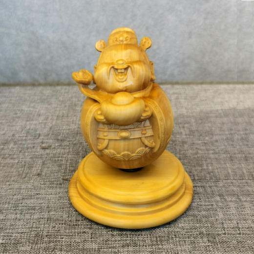 可旋转财神°黄杨木摆件 商品图0