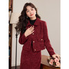 【1件75折】熙世界红色小香风套装秋冬新款高级感粗花呢短外套半身裙两件套 商品缩略图2