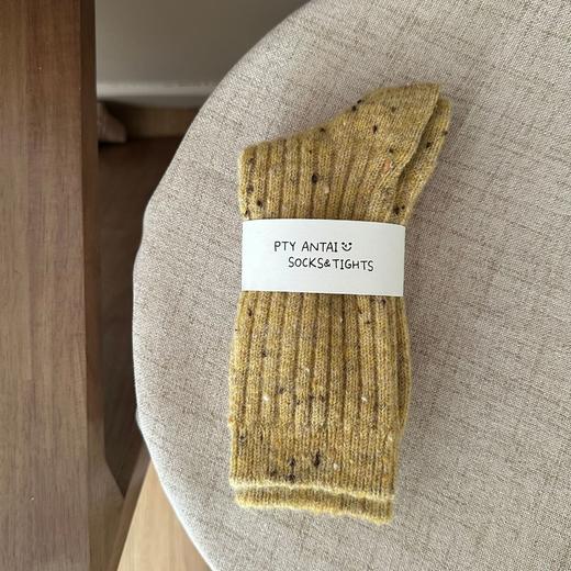 【一秒蓄热，点子纱羊驼袜】点子纱加厚保暖羊驼米羊毛袜子，手感软糯不臃肿不勒脚，中筒袜混色日系加厚外穿秋冬季长筒袜QQ 商品图9