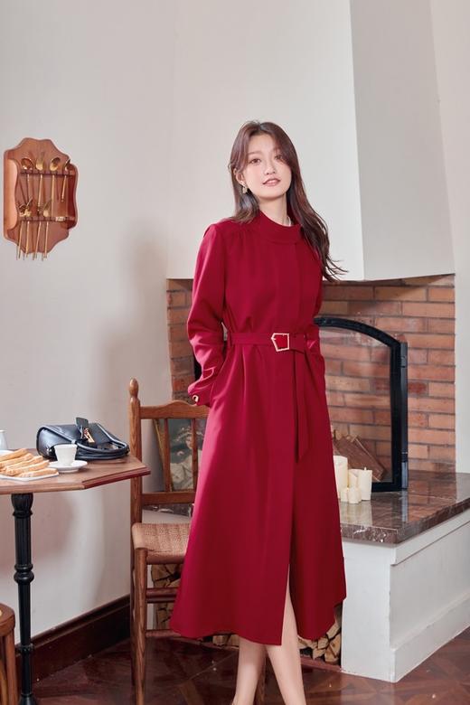 Le Malene 红色收腰风衣式连衣裙 19040 商品图3