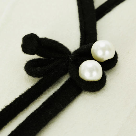 PH962斯尔丽24新款国风撞色滚边精致盘扣V领小个子显高双面呢羊毛大衣 商品图4