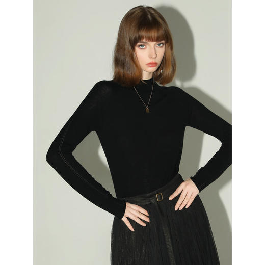 COCOBELLA[72支3股100%水溶羊毛]细腻针织衫打底毛衣MZ3117-2 商品图2