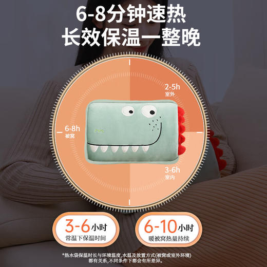 康佳（KONKA）电热暖手袋暖手宝 SL01L 水晶超柔双插连体款-鳄鱼款 商品图2