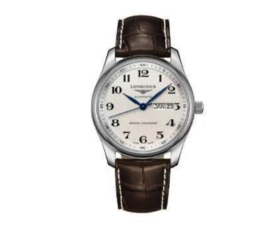 LONGINES浪琴 名匠系列自动机械机芯 商务休闲蓝钢指针 男款 瑞表 40mm 白色表盘 不锈钢表壳真皮表带