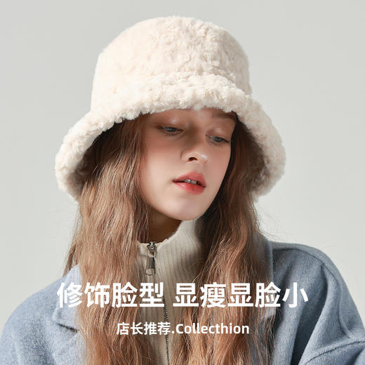 大头围渔夫帽女冬季新款保暖韩版百搭显脸小帽子秋冬天毛绒盆帽学生潮流百搭新款旅游必备小红书推荐 商品图1