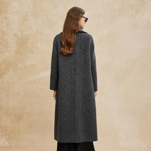 PH956斯尔丽24新款撞色设计翻领长款简约时尚休闲羊毛大衣 商品图5