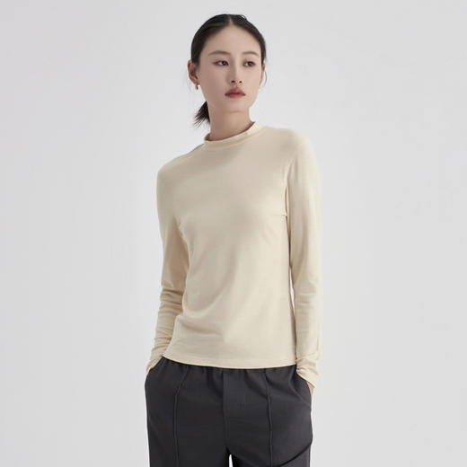 weyo秋冬男女同款色纺腈纶半高领上衣保暖打底T恤A17303、B17303 商品图2