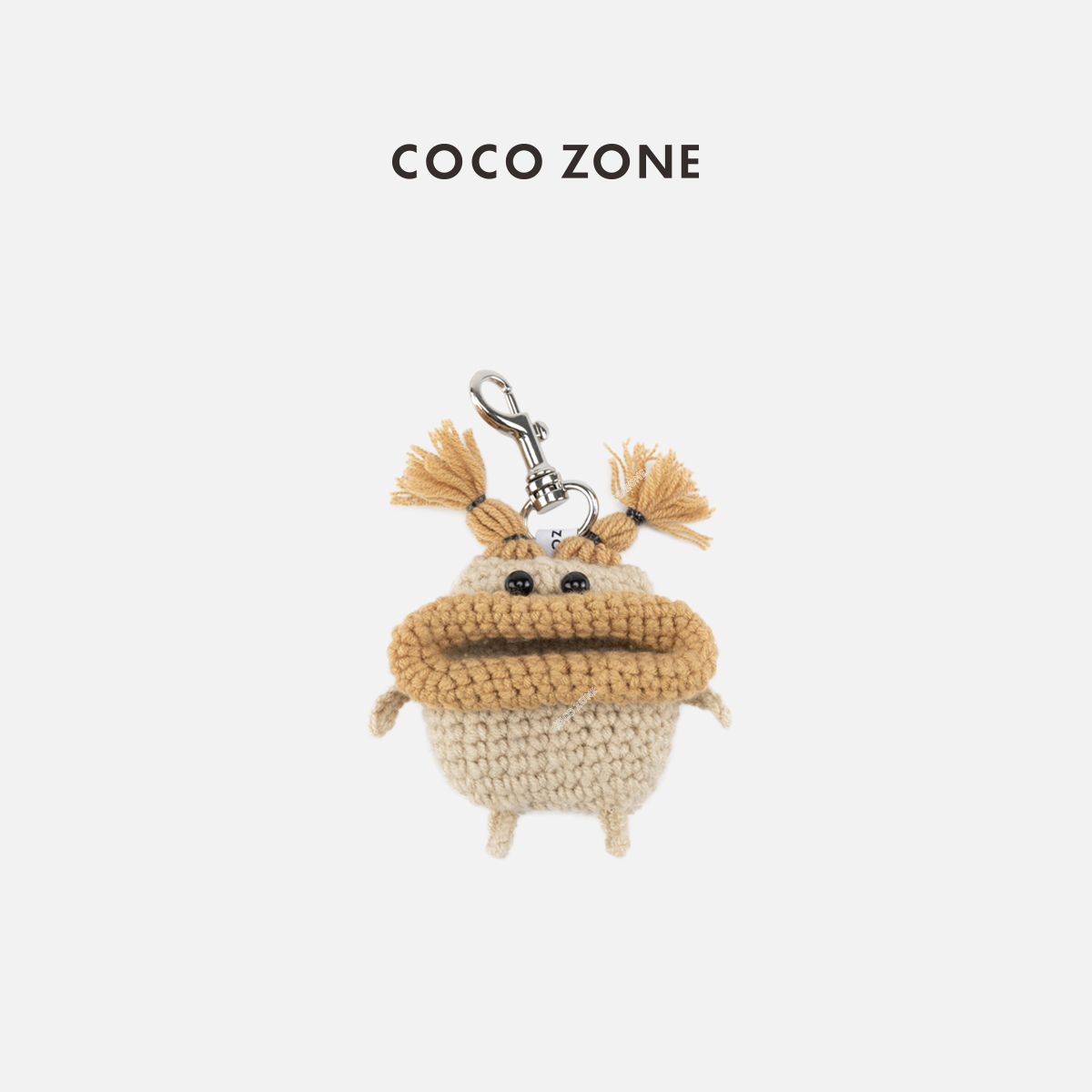 COCO ZONE 设计感编织拼色香肠嘴公仔耳机包挂件CC2D2585