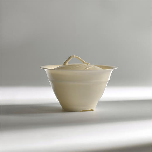 清风盖碗 手工超薄胎 摹古白瓷 竹叶浮雕 温文尔雅（顺丰/德邦发货） 商品图5