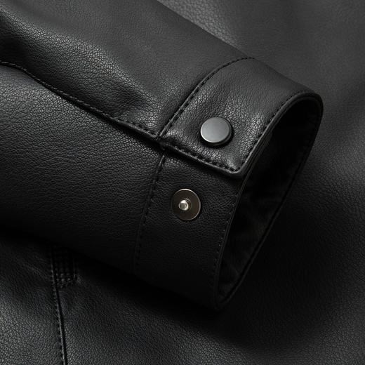 【加绒】【新款DKP】大依优型大码皮衣加绒夹克翻领棉衣胖子大码男休闲商务宽松加肥加大上衣冬季外套 商品图5