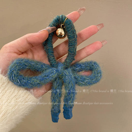 【蝴蝶结发圈也太乖了吧】秋冬软糯可爱蝴蝶结头饰，糯叽叽发圈太适合喜欢少女造型! 毛线发圈简约头绳女2025新款高端扎发皮筋QQ 商品图6