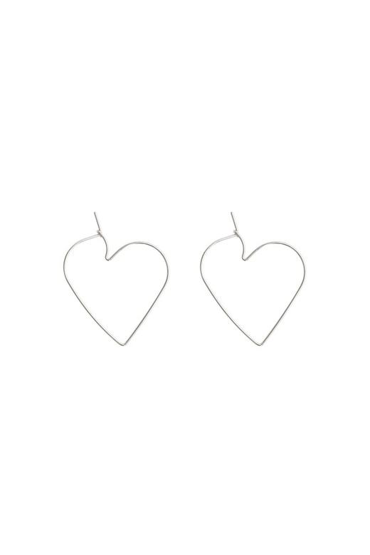 Rebecca Minkoff 简约银色心形耳坠 508 商品图1