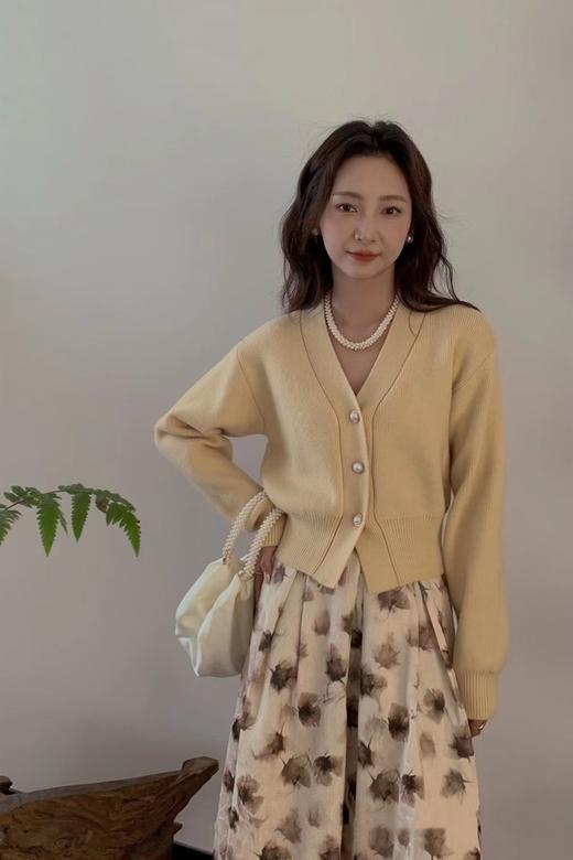 Stay2Weeks 黄色针织开衫印花半裙套装 19041 商品图2