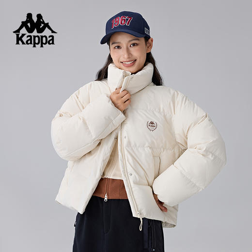 Kappa卡帕背靠背2024冬季新款短款面包服保暖防寒服运动羽绒服女 商品图1