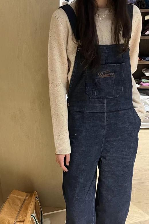 HAYES 绒感单宁色背带裤 19028 商品图5