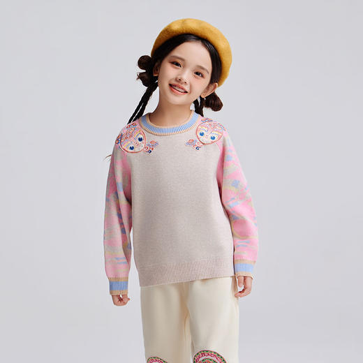 年衣2025年【蛇么都旺】童装儿童毛衣针织衫冬装打底衫男女童生肖拜年服本命年羊毛衫（送帽子）N4244451A07 商品图6