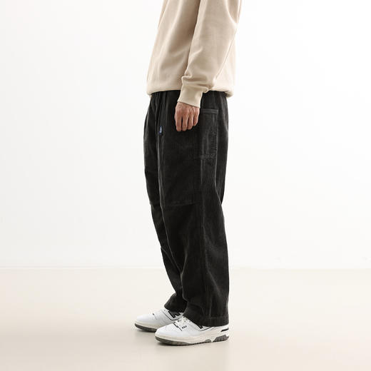 吃茶去chichaqu24秋冬重磅粗坑灯芯绒卡扣锥形单褶长裤宽松直筒 商品图3