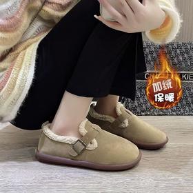 【限时抢❗️29.9秒🔥懒人一脚蹬毛毛鞋】修身显高，拉长小细腿！冬季外穿棉鞋平底女鞋搭扣棉勃肯室内女鞋