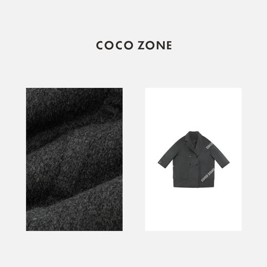 COCO ZONE 秋冬西装领中长款毛呢外套长袖上衣CC2C2248 商品图2