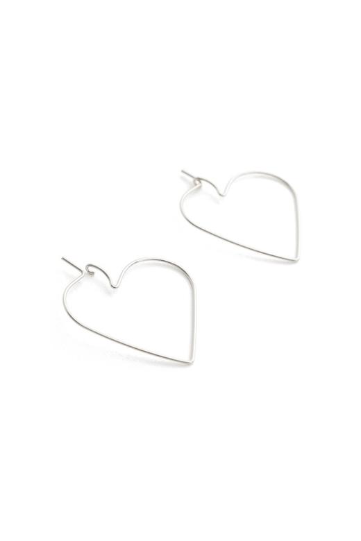 Rebecca Minkoff 简约银色心形耳坠 508 商品图2