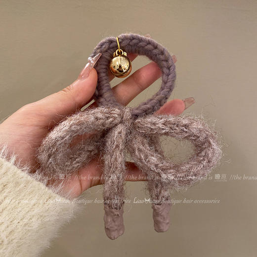 【蝴蝶结发圈也太乖了吧】秋冬软糯可爱蝴蝶结头饰，糯叽叽发圈太适合喜欢少女造型! 毛线发圈简约头绳女2025新款高端扎发皮筋QQ 商品图7