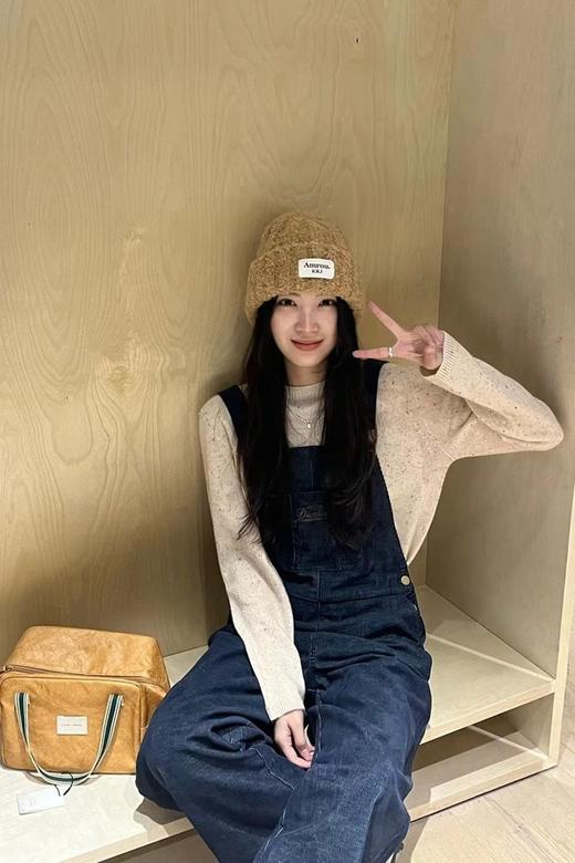 HAYES 绒感单宁色背带裤 19028 商品图1