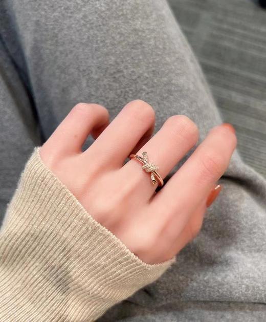 蒂芙尼CNC手镶钻T绳结戒指（XTY） 商品图3