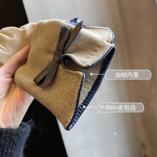 手套冬季女韩版可爱蝴蝶结加绒加厚秋季骑电动车防寒保暖触屏 商品图1