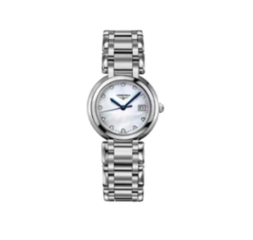 LONGINES浪琴心月系列 石英机芯 日历 日期显示 女表 瑞表 30mm 白色表盘 精钢表壳 精钢表带