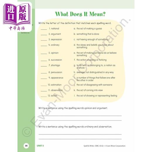 【中商原版】技能铅笔刀 拼写练习册 六年级 Skill Sharpeners Spell and Write Grade 6 英文原版进口 儿童教材教辅 小学课程 商品图4