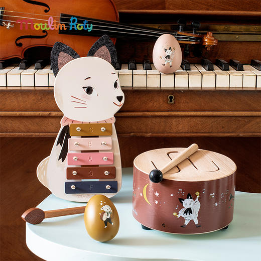 法国Moulin Roty 弹奏乐器合集 钢琴/吉他/手拨琴/敲琴 音律启蒙 促进大脑发育 抒发情绪 商品图5