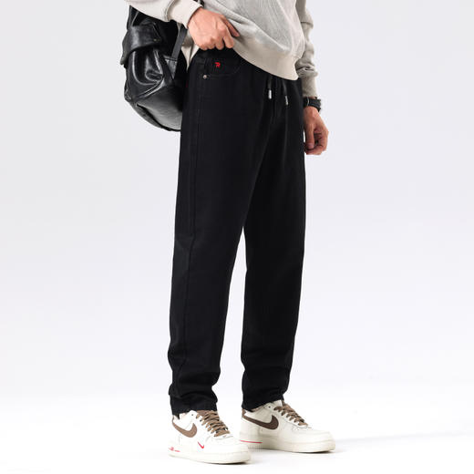 【新款DQ】大依优型大码直筒松紧腰牛仔裤长裤男舒适休闲简约百搭加肥加大男装潮款 商品图5