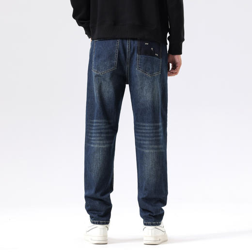 【新款DQ】大依优型大码直筒松紧腰牛仔裤长裤男舒适休闲简约百搭加肥加大男装潮款 商品图5